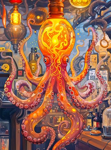 Octopus Alchemy The Lava Experiment - 1000 Teile Puzzle für Erwachsene - Umweltfreundlich, Wissenschaft und Ozeanleben, Satin-Finish, 50,8 x 68,9 cm, von Cross & Glory von Cross & Glory