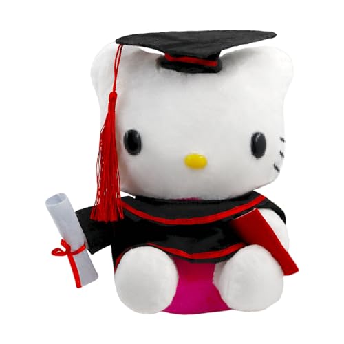 Katze-Cartoon Plüschtier Master Bachelor Abschluss Geschenk mit Diplom und Doktorhut Bestandene Prüfung Geschenk zum Doktortitel Plushie Matura Geschenk Abschluss Geschenk Graduation Gift( 20 cm) von Crunier