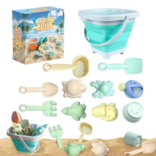 Crusward Sandspielzeug Set, Sandspielzeug Mädchen Junge, Sandkasten Spielzeug Set mit Faltbarer Eimer Kinder Und Sandkasten Strand Spielzeug für Kinder (A) von Crusward