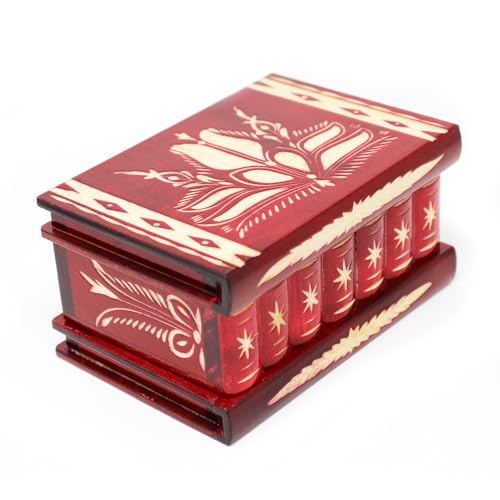 TA Secret Puzzle Box - Fun 5 Step Wooden Puzzle/Gift Box With Secret Compartment (Red) von Crux Puzzles