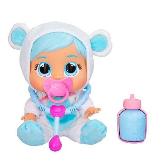 CRY BABIES Loving Care Kristal, Babypuppe Kristal Loving Care mit 3 Accessoires zum Arzt Spielen, Pflegen und Umsorgen, sie weint echte Tränen, Spielzeug für Kinder ab 18 Monaten von Cry Babies