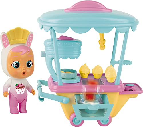 CRY BABIES MAGIC TEARS Coneys Konditorwagen Spielset | Mini-Sammelpuppe & Konditorwagen mit Dampf und Lichteffekten | Geschenke Spielzeug für Mädchen & Jungen ab 3 Jahre von Cry Babies