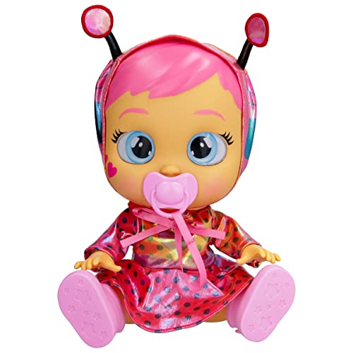 CRY BABIES Lady - Interactive Puppe, die echte Tränen weint mit ausziehbarem Outfit!-Geschenk Spielzeug für Kinder ab 18 Monaten, Rose von Cry Babies