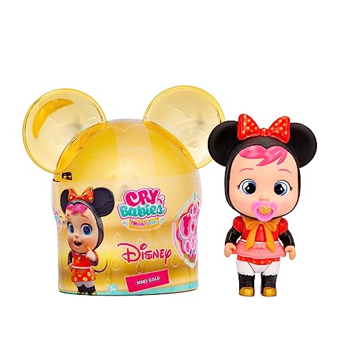 Cry Babies Magic Tears Disney Minnie | Collectible Süße Sammelpuppe inspiriert von dem beliebten Disney-Charakter Minnie, die echte Tränen weint - mit glitzenden Gold-Details!+3 Jahre von Cry Babies