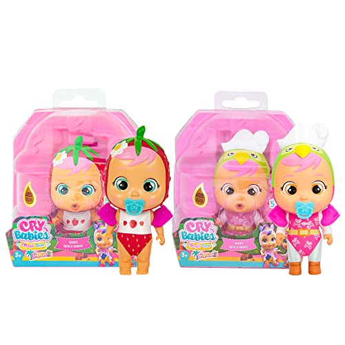 CRY BABIES MAGIC TEARS Tropical Beach Babies Doppelpack: Fancy & Lora | Puppen zum Sammeln, die echte Tränen weinen - mit Badeanzug & 8 Accessoires von CRY BABIES Little Changers