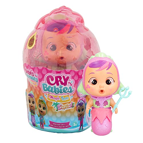 CRY BABIES MAGIC TEARS Tropical Shiny Shells Sia | Sammelpuppe, die schaumige Tränen weint - mit 8 Accessoires - Spielzeug und Geschenk für Mädchen und Jungen ab 3 Jahren von Cry Babies