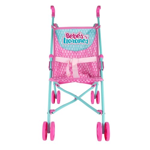 CRY BABIES Buggy | Puppenwagen mit Sicherheitsgurt, leicht faltbar, klappbar; Puppenzubehör für 30cm Puppen geeignet | Perfekte Spielzeug für Kinder ab 3 Jahren, Talla unica von Cry Babies