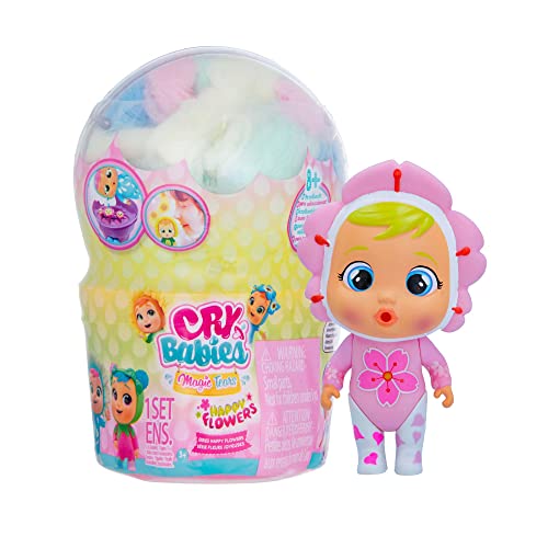 CRY BABIES MAGIC TEARS Happy Flowers Edition I Blumig-duftende Überraschungspuppe mit 9 Accessoires, die Kullertränen weinen I Für Jungen und Mädchen ab 3 Jahren von IMC Toys