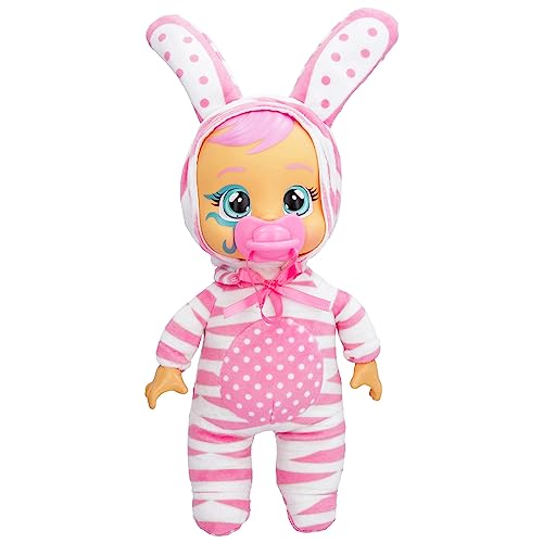 Cry Babies Tiny Cuddles Halloween Coney – 22,9 cm Babypuppen, weint echte Tränen, rosa Hasen-Themen-Schlafanzug von Cry Babies