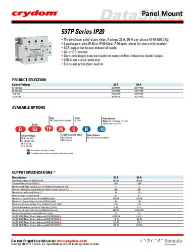 Crydom Halbleiterrelais B53TP25C-10 1St. von Crydom