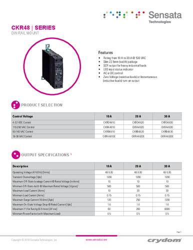 Crydom Halbleiterrelais CKRA4810-10 1St. von Crydom