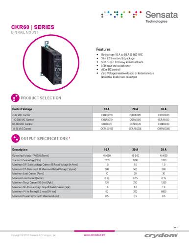 Crydom Halbleiterrelais CKRD6010-10 von Crydom