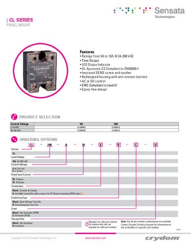 Crydom Halbleiterrelais CL240A05 1St. von Crydom