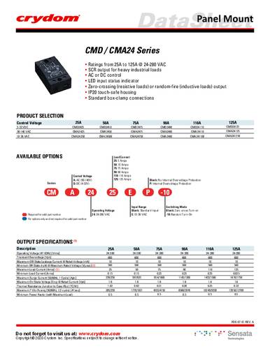 Crydom Halbleiterrelais CMD24125 1St. von Crydom