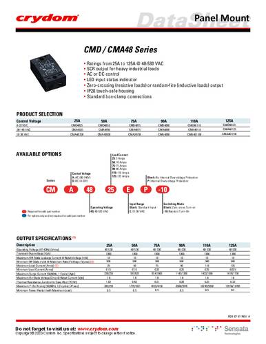 Crydom Halbleiterrelais CMD4875 1St. von Crydom