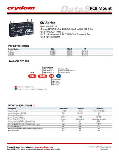 Crydom Halbleiterrelais CN240A60R von Crydom