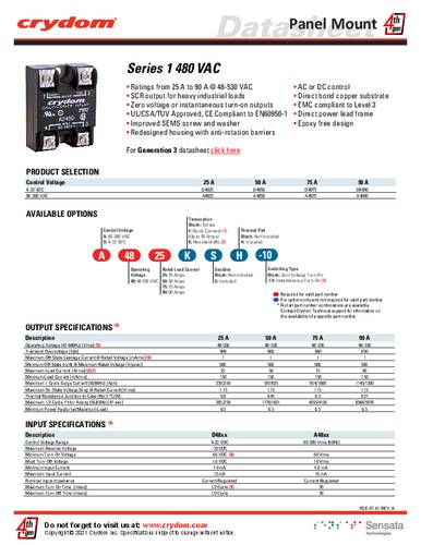 Crydom Halbleiterrelais D4875K von Crydom