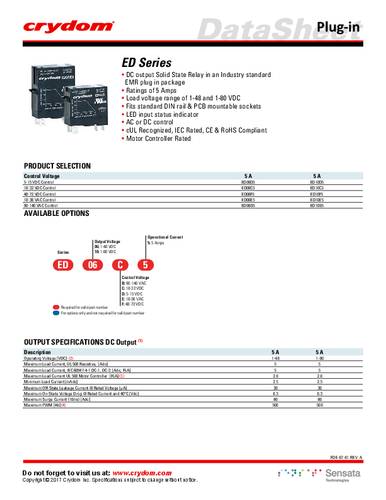 Crydom Halbleiterrelais ED06F5 von Crydom