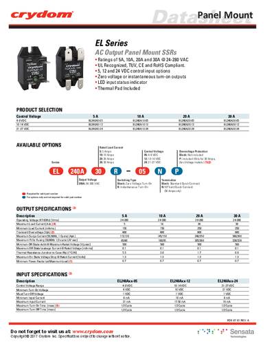 Crydom Halbleiterrelais EL240A30R-05 1St. von Crydom