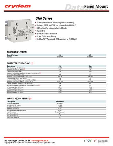 Crydom Halbleiterrelais GN050DSR 1St. von Crydom