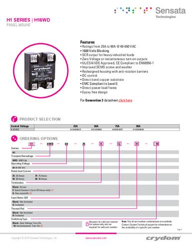 Crydom Halbleiterrelais H16WD6050 1St. von Crydom