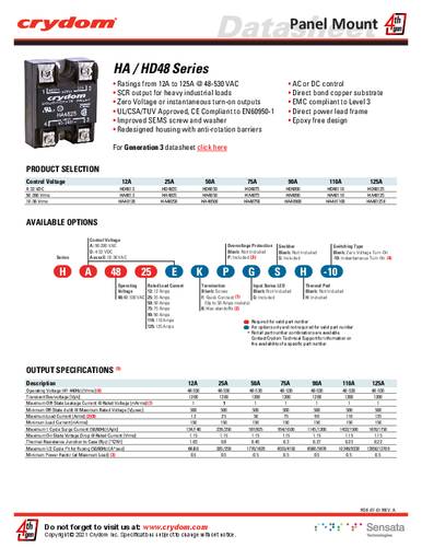 Crydom Halbleiterrelais HA4850E-10 1St. von Crydom