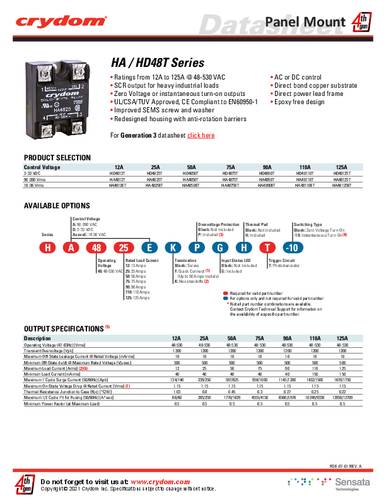 Crydom Halbleiterrelais HD48125T-10 1St. von Crydom