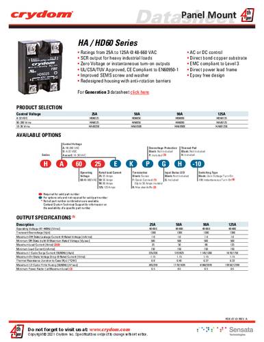 Crydom Halbleiterrelais HD60125G 1St. von Crydom