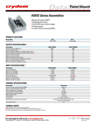 Crydom Halbleiterrelais HS072-HD6090 1St. von Crydom