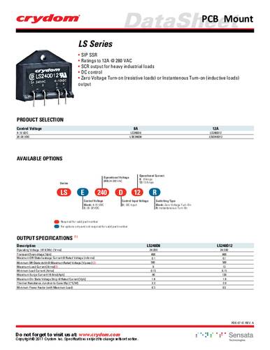 Crydom Halbleiterrelais LSE240D12 von Crydom