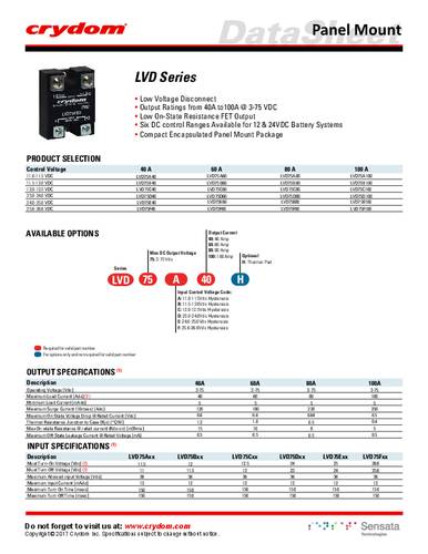 Crydom Halbleiterrelais LVD75F40H 1St. von Crydom