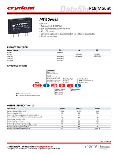 Crydom Halbleiterrelais MCX240A5 von Crydom