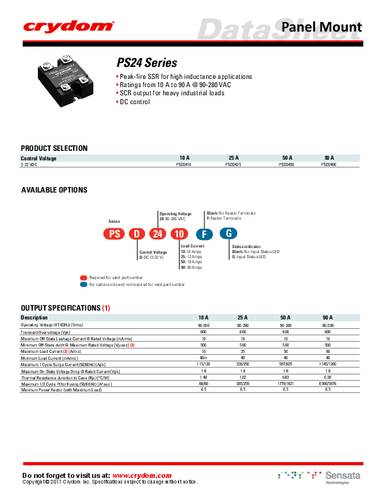 Crydom Halbleiterrelais PSD2490 1St. von Crydom