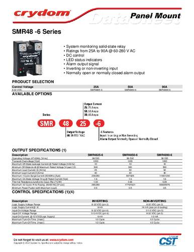 Crydom Halbleiterrelais SMR4825-6 von Crydom