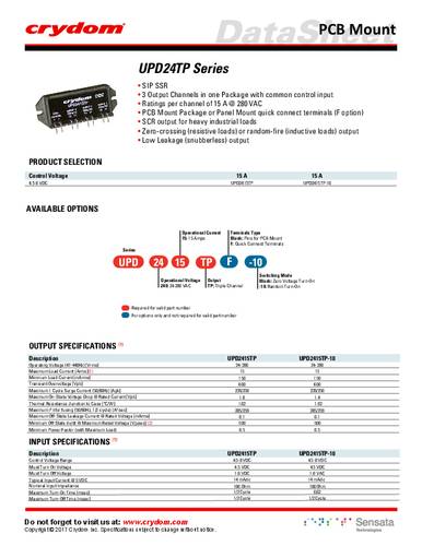 Crydom Halbleiterrelais UPD2415TP-10 von Crydom