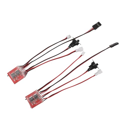 Cryfokt 30A Micro Brushed ESC, Zweiwege-Bidirektionaler Brushed ESC, Leicht, 2 Stück, Dual-Motorsteuerung, Anti-Interferenz mit Bremse für Axial SCX24 1/24 von Cryfokt