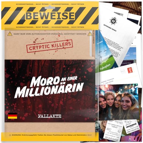 Detektivspiel - Cold Case - Mordfall lösen Spiel – Krimispiel für Erwachsene – Kriminalfälle lösen - Mord an Einer Millionärin - Cryptic Killers von Cryptic Killers