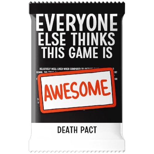 Everyone Else Thinks This Game is Awesome! Death Pact Expansion | from Pan-Universal Galactic Worldwide & Cryptozoic | Features 100 Extra Morbid Facts | Trivia Game for 2-8 Players | 14+ | English Everyone Else Thinks This Game is Awesome! Death Pact Expansion | from Pan-Universal Galactic Worldwide & Cryptozoic | Features 100 Extra Morbid Facts | Trivia Game for 2-8 Players | 14+ | English von Cryptozoic Entertainment