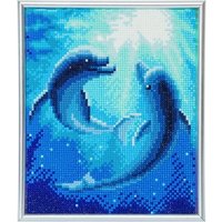 Craft Buddy CAM-12-WHITE - Dolphin Dance, 21x25cm Picture Frame Crystal Art, Diamond Painting von Craft Buddy Ltd.