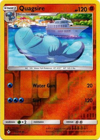 Quagsire - 97/214 - Rare - Reverse Holo - Unbroken Bonds von Crystalcommerce