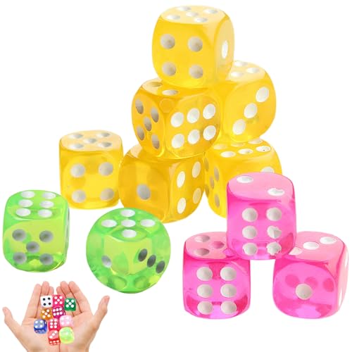 Csafyrt 10pcs Mini Würfel 14mm 6 -seitig DICE DICEENT DICE DICE Tragbare Wiederverwendbare Würfel Set für Brettspiele Math Learning DIY -Spiel von Csafyrt