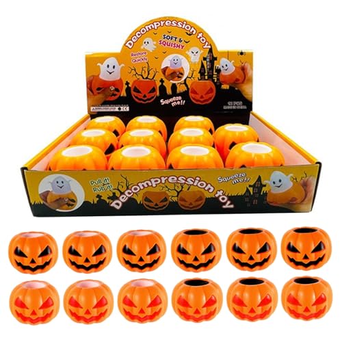 Csafyrt 12 PCs Stressspielzeug Kürbis Halloween -Spielzeug zur Linderung von Ghost Lindering Stress Party bevorzugt sensorische weiche Flexible Squeeze -Spielsachen für Erwachsene Kinder Geschenk von Csafyrt