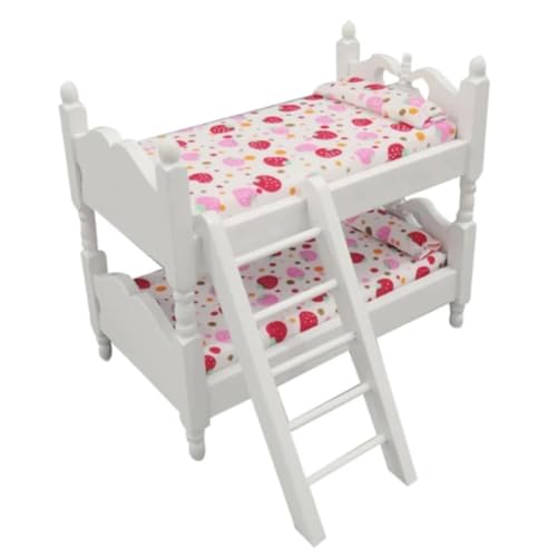 1pc Mini schöne Etagenbett Model Dollhouse Möbelpuppenhaus Dekoration Doll Haus Accessoire Miniaturbett für, Erdbeermuster 1pc Mini schöne Etagenbett Model Dollhouse Möbelpuppenhaus Dekoration Doll Haus Accessoire Miniaturbett für, Erdbeermuster von Csafyrt