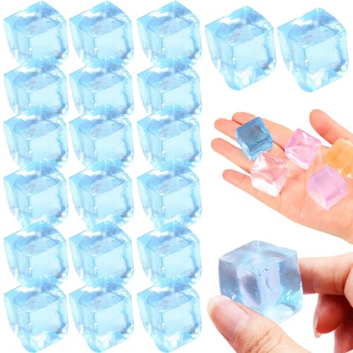 Csafyrt 20pcs Eiswürfel Stresskugel 0,9 Zoll Flexible Silikon Transparent Eisblock Squeeze Spielzeug Spannungskugeln tragbares Waschkugel Spannung Entlassung Spielzeug von Csafyrt