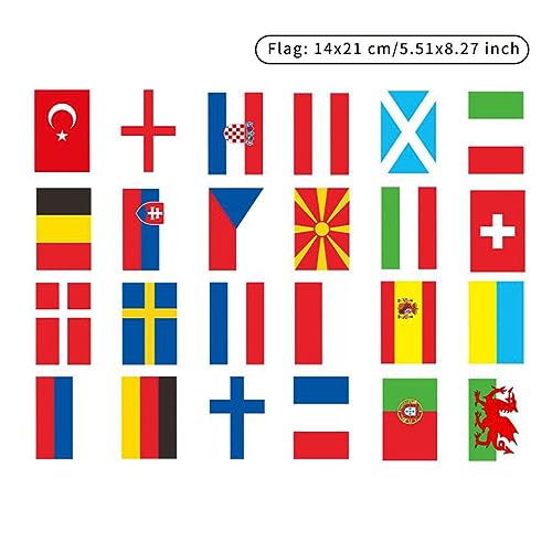 24 Country Flags Banner 2021 Europäische Fußballmeisterschaft Bunting Hanging Decor klein von Csafyrt