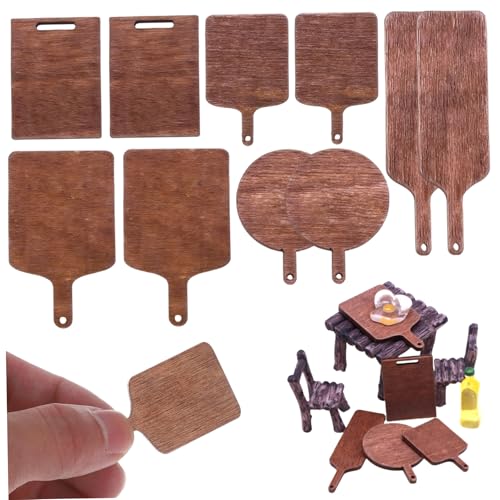 2Set Mini Charcuterie Boards süße lebensechte Mini -Schneidebrett kreative DIY Dollhouse Küche Zubehör Holz Miniaturpuppenhaus Kit für Dollhouse Decor Geschenke von Csafyrt