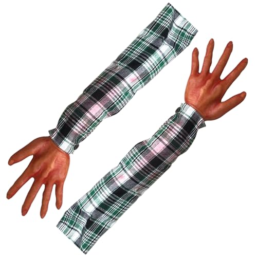 2pcs Halloween Hände 21 Zoll abgetrennten falschen Arm mit weißer Stoffhülle weiche realistische Halloween -Körperteile gruselige Halloween -Requisiten b von Csafyrt