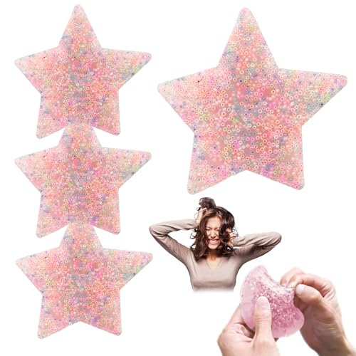 4pcs pflücken Zappelspielzeug 3.35x3.35 Weiches Silikon Picky Pad Heart-Shaping Picking Pads Stress-Relief Picking Fidget Toy Pentacle von Csafyrt