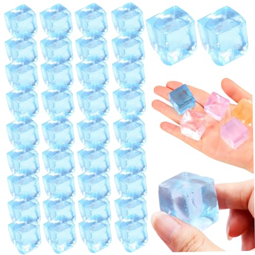 50 pcs Eiswürfel Stresskugel 0,9 Zoll Flexible Silikon Transparent Eisblock Squeeze Spielzeug Stressbälle tragbares Waschkugel Spannung Entlassung Spielzeug von Csafyrt