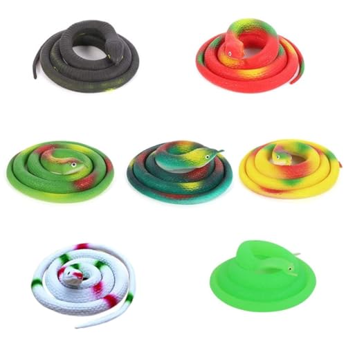 7pcs Spielzeug Schlange Gummischlangen 31,5 -Zoll realistisch Gummi gefälschter Schlangenspielzeug für Halloween Streiche Requisiten von Csafyrt